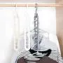 ZHUOHONG Clothes Hanger Organizer - Nine-Holes Rotating Magic Hangers Multi-Function Non-Slip Clothes Folding Hanger for Wardrobe