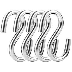 Shappy S Shaped Hooks Thickness Hammock S Hanging Hooks Heavy Duty Utility Hooks, 3 Inches Long (4 Packs)