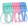 lasenersm 12 Pieces Clothes Peg Clip Pins with Rope Clothes Hanger Clips Clothes Pegs Windproof Hanger Plastic Clips for Sock and Clothes, Color Random