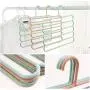 5PC Random Color Pants Hangers Holders Multifunction Trousers Hanger Storage Rack Clothes Hanger Tie Scarfs Belt Towel Non-Slip Magic Hanger