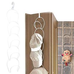 NICHOLAS BENOS Interlink Ties Hats Clothes Holder Wire Stackable Rack Organizer Door Hanger, Cloth Shoe Rack - Overhe Door Hat Rack, Cap Storage, Over The Door Cap Rack, Large Wire Baskets