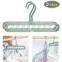 WAOU Magic Hanger Folding Hanger for 9 Pieces of Clothes Closet Space Saving Clothes-Rack Multi Hangers（2 Pack）