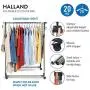Tatkraft Halland Adjustable Clothes Rack, Hanger on Wheels, Foldable Garment Rack, Chromed Steel, 35 x 19.3 x 39-65.7 in Tatkraft Halland Adjustable Clothes Rack, Hanger on Wheels, Foldable Garment Rack, Chromed Steel, 35 x 19.3 x 39-65.7 in