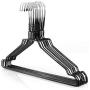 HANGERWORLD 100 Black Coating 16inch Metal Wire 13 Gauge Pants Bar Coat Clothes Garment Hangers