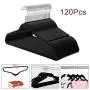 COMOTS 120pcs Black Velvet Non-Slip Thin Clothes Clothing Hangers, Space Saving Closet Storage Helper Household COMOTS 120pcs Black Velvet Non-Slip Thin Clothes Clothing Hangers, Space Saving Closet Storage Helper Household