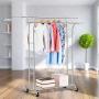 LANGRIA Double Rail Garment Racks Clothes Racks Commercial Grade Height Adjustable Heavy Duty Clothing Racks for Boutiques