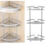 Yosoo 3-Tier Shampoo Basket Shower Shelf Bathroom Corner Shower Rack Storage Holder Hanger for Towels, Soap, Lotion