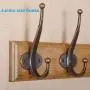 WEBI Coat Rack Wall Mounted,5 Hooks for Hanging Coats,Wood Coat Hanger Wall Mount,Hook Rack,Hook Rail,Coat Hook for Hats,Jacket,Towel,Clothes,Antique Copper