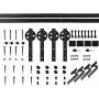 ZEKOO Rustic 11 FT Erfect by Pass Door Hardware Sliding Black Steel Big Wheel Roller Hanger Track for Double Wooden Doors ZEKOO Rustic 11 FT Erfect by Pass Door Hardware Sliding Black Steel Big Wheel Roller Hanger Track for Double Wooden Doors