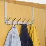 WEBI Over The Door Hook,Over The Door Towel Rack with 6 Coat Hooks for Hanging,Door Coat Hanger Over Door Coat Rack for Towels,Clothes,Bathroom,Chromed