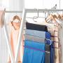 HOUSE DAY S-Shape Pants Hangers Space Saving Trousers Hangers 4 Pack, Non Slip Jeans Hanger Ideal Closet Organizer for Pants Jeans Scarfs Belts Ties, Purple