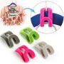 20pcs Creative Mini Flocking Clothes Hanger Easy Hook Closet Random Color