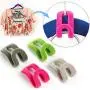 20pcs Creative Mini Flocking Clothes Hanger Easy Hook Closet Random Color