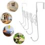 PerriRock 5 Hanger Rack(2 Pack)- Decorative Metal Door Hooks Hanger Holder for Home Office Kitchen Use Coat Hook Rack (White)