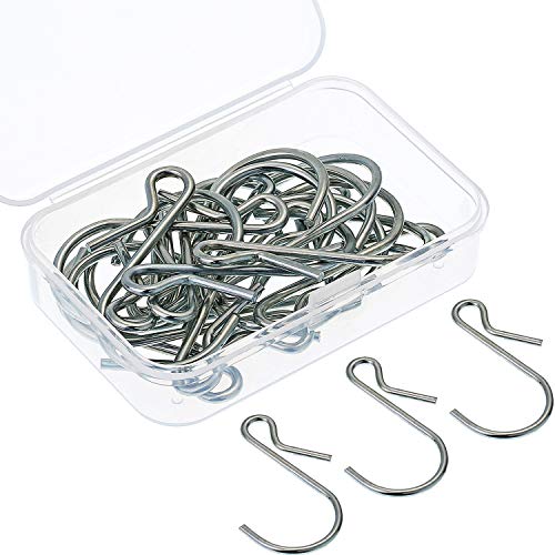 TOODOO Hanging Hooks S Shaped Metal Hooks Clip Hangers with Storage Boxes for Bathroom Bedroom Office (40)