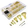 Picture Hangers, Picture Hanging Kit, 140 Pieces Photo Frame Hooks kit, Heavy Duty Picture Hanging Kit with Nails for Wall Mounting, Supports 10-100 lbs by YMHB Picture Hangers, Picture Hanging Kit, 140 Pieces Photo Frame Hooks kit, Heavy Duty Picture Hanging Kit with Nails for Wall Mounting, Supports 10-100 lbs by YMHB