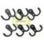 20 Pieces Double Prong Robe Hook Rustic Hooks Retro Cloth Hanger Coat Hanger Wall Mounted Hook with 44 Pieces Screws (Black color)