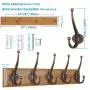 WEBI Coat Rack Wall Mounted,5 Hooks for Hanging Coats,Wood Coat Hanger Wall Mount,Hook Rack,Hook Rail,Coat Hook for Hats,Jacket,Towel,Clothes,Antique Copper