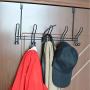 Mebbay 2 Pack Over The Door Hook Rack, Door Mounted Heavy Duty Organizer Hooks, Over Door Hanger for Clothes, Coats, Towels, Hats or Handbags - 5 Dual Hooks, Black