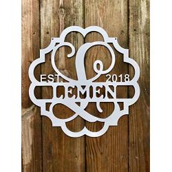 Personalized Last Name Door Hanger-18" ACM Sign-Monogram Gifts For Women-Monogram Door Wreath- Established Family Sign-Initial Door Hanger