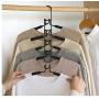 4pcs Multi-Layer Anti-Slip Clothes Hangers Save Space, 5 in 1 Metal Laundry Rack for Shirt Sweater Suit Dress Coat