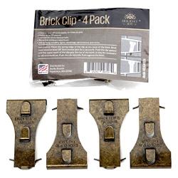 Holiday Joy - 4 Metal Brick Clip Fastener Hooks - Holds Up to 25 Pounds - Fits Brick 2-1/8 inch to 2-1/2 inch in Height - Made in USA (4 Pack)