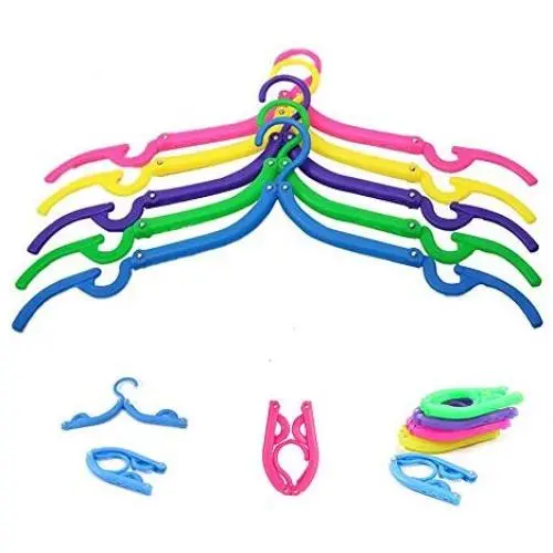 HONBAY 10PCS Portable Folding Clothes Hangers Clothes Drying Rack for Travel HONBAY 10PCS Portable Folding Clothes Hangers Clothes Drying Rack for Travel