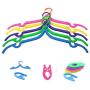 HONBAY 10PCS Portable Folding Clothes Hangers Clothes Drying Rack for Travel