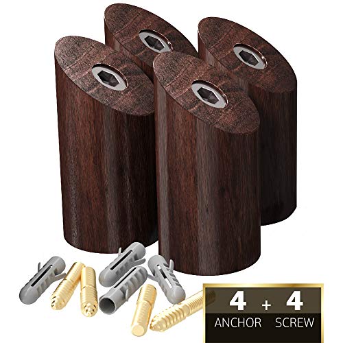 Wall Hooks - Natural Wood Coat Hooks Wall Mounted (Pack of 4pcs) - Wall Coat Rack Hat Hooks Robe Hook Entryway Wall Hangers Heavy Duty Hooks for Hanging Towels