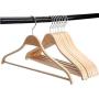 Freitec Solid Wood Cloth Hangers with Non Slip Bar Notched Shoulder and 360 Degree Swivel Hook, Set of 10 Freitec Solid Wood Cloth Hangers with Non Slip Bar Notched Shoulder and 360 Degree Swivel Hook, Set of 10