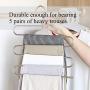 JS HANGER Multi Purpose Pants Hangers, S-Style 5 Layer Cascading Hangers for Space Saving Clothes Organizer Slack Trousers Hanger Stainless Steel 3 Pack
