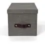 Bigso Silvia Canvas Fiberboard Organizational Storage Box, 5.9 x 6.5 x 11.6 in, Grey Bigso Silvia Canvas Fiberboard Organizational Storage Box, 5.9 x 6.5 x 11.6 in, Grey