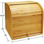 Goodpick Bamboo Bread Boxes - 2 Layer Large Capacity Bread Boxes - Countertop Bread Storage Bin - Rolltop Breadbox for Kitchen Counter Large Capacity Bread Keeper,15“ x 14.2" x 9.8", Fully Assembled