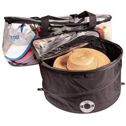 Hat Mate Premium Hat Pop up Storage Free Cap Storage Bag, Large Hat Storage Travel Bag Round Hat Boxes Container. Hat Case for Baseball Caps.Dirt & Dust Protection