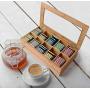 Bamboo Tea Storage Boxes Tea Bag Organizer or Kitchen Condiment Holder Perfect for Tea Lovers Countertop (14.5" x 8" x 4")