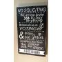 10x17" No Soliciting Pallet Painted Wood Sign with wire hanger on back