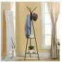 Aviat Coat Rack Free Standing Metal Holder with 2 Shelves Rack Bench,Easy Assembly&Sturdy,Hallway/Entryway Coat Hanger Stand Storage Shelf for Clothes,Suits,Shoes,Bag Scarf [Ship from USA] (Retro)