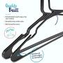 Black Standard Plastic Hangers, Notched, Set of 24 Durable and Slim, Notched, Made in The USA (Black, 24 Pack)