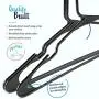 Black Standard Plastic Hangers, Notched, Set of 48 Durable and Slim, Notched, Made in The USA (Black, 48 Pack)