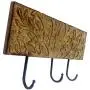 Purpledip Wooden Wall Hanger for Coat, Clothes or Keys Glimpse of The Garden (11879)