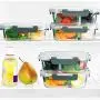 [5 Packs]Glass Meal Prep Containers 3 Compartment with Lids, Glass Lunch Containers,Food Prep Lunch Box,Bento Box,BPA-Free, Microwave, Oven, Freezer, Dishwasher Safe (36 oz)