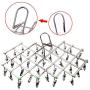 Drying Racks & Nets - Windproof Laundry Socks Hanger Collapsible Stainless Steel Hanging Rack 35 Clothespins Drying Racks - Collapsable Laundry Rack S7 Cloth Hanger Dryer Dry Large Nets Laundry
