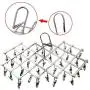 Drying Racks & Nets - Windproof Laundry Socks Hanger Collapsible Stainless Steel Hanging Rack 35 Clothespins Drying Racks - Collapsable Laundry Rack S7 Cloth Hanger Dryer Dry Large Nets Laundry