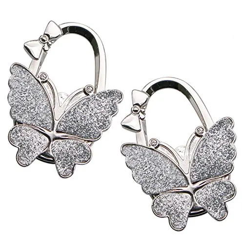 WSSROGY 2 Pack Butterfly Shape Handbag Purse Hanger Hook for Bag Storage Gift for Women WSSROGY 2 Pack Butterfly Shape Handbag Purse Hanger Hook for Bag Storage Gift for Women