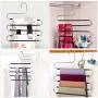 STAR-FLY Pants Hangers Non Slip Updated S-Shaped 5 Layers Hangers Closet Space Saver for Jeans Scarf Tie Clothes(4-Pack)