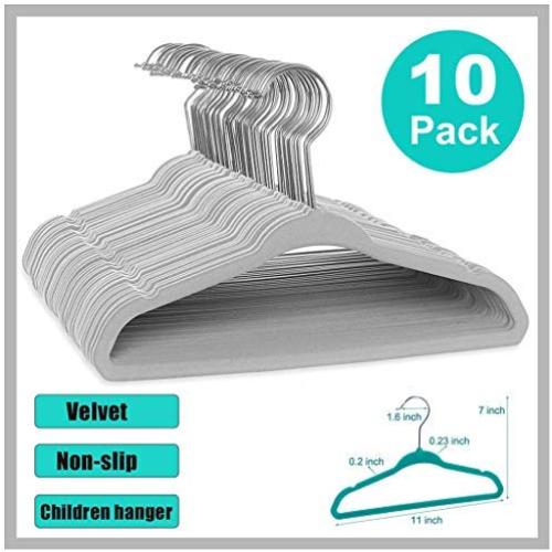Flurries 10/20/30 PCS Non-Slip Kids Baby Velvet Hangers Set - Ultra Thin Flocking Junior Hangers with 360 Degree Swivel Chrome Hooks/Notches - Closet Space Saving Clothes Organizer Flurries 10/20/30 PCS Non-Slip Kids Baby Velvet Hangers Set - Ultra Thin Flocking Junior Hangers with 360 Degree Swivel Chrome Hooks/Notches - Closet Space Saving Clothes Organizer