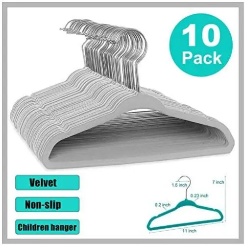 Flurries 10/20/30 PCS Non-Slip Kids Baby Velvet Hangers Set - Ultra Thin Flocking Junior Hangers with 360 Degree Swivel Chrome Hooks/Notches - Closet Space Saving Clothes Organizer Flurries 10/20/30 PCS Non-Slip Kids Baby Velvet Hangers Set - Ultra Thin Flocking Junior Hangers with 360 Degree Swivel Chrome Hooks/Notches - Closet Space Saving Clothes Organizer