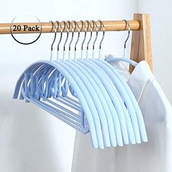 YQ WHJB Nonslip Clothes Hangers,Metal No Shoulder Bumps Crease Free Semicircle Suit Hangers with Pant Bar Vinyl Coating 20 Pack-e