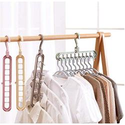 10pcs Random Color Clothes Coat Hanger Organizer, Multi-Port Support Baby Clothes Drying Racks Plastic Scarf Storage Rack Hangers for Clothes