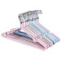 High-tech type 10pcs Children Adult Clothes Hanger Clothes Drying Rack Non Slip Metal Shirt Hook Hangers,Blue